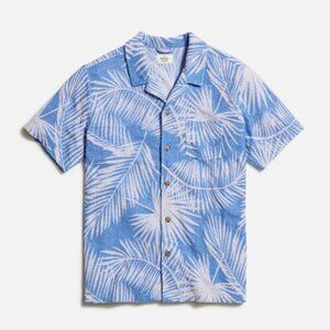 Marine Layer Terry Out Resort Shirt Blue Palm Mens XLarge NEW Tags